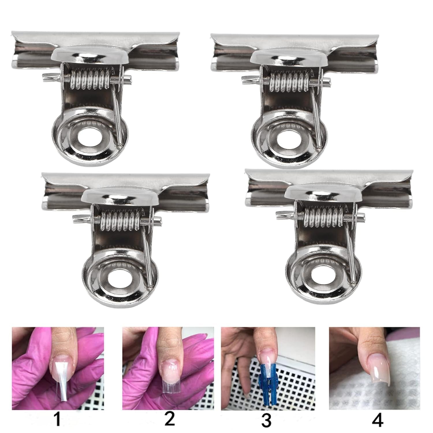 10 stuks nagelclips metalen clip nagelverlengingsclip nail art tool glasvezel fixer nagelkunstaccessoires duurzaam praktische uitrusting thuis doe-het-zelf salon