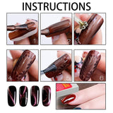 Nail Art Werkzeug Magnetstift, 10 Stück Nagel Magnet Stick Tool Set, Nagel Magnet Stift en Starker Magnet Stock Punktierungsstifte Für DIY 3D Magnetics Katzenauge UV Gel Polnisch Nagel Kunst