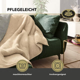 Gözze - Cloud zachte knuffeldeken, imitatie schapenvacht, 100% polyester (microvezel), 150 X 200 Cm - Camel Dekbedden en dekbedden Naty Shop