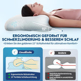 Cloudétoile Nekkussen Memory Foam Kussen - 2 in 1 Ergonomisch Orthopedisch Kussen Visco Foam Kussen Zijslaper Neksteun Kussen In hoogte verstelbaar Memory Foam Kussen Wit 64X38X12cm Cervicale Orthopedische Kussens Naty Shop