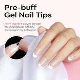 Modelones nageltips 510-delig - volledig dekkende nageltipsset, geltipsset, pre-polijst PMMA-hars nageltips, kunstnagels voor lijm op nail art DIY, korte Squoval
