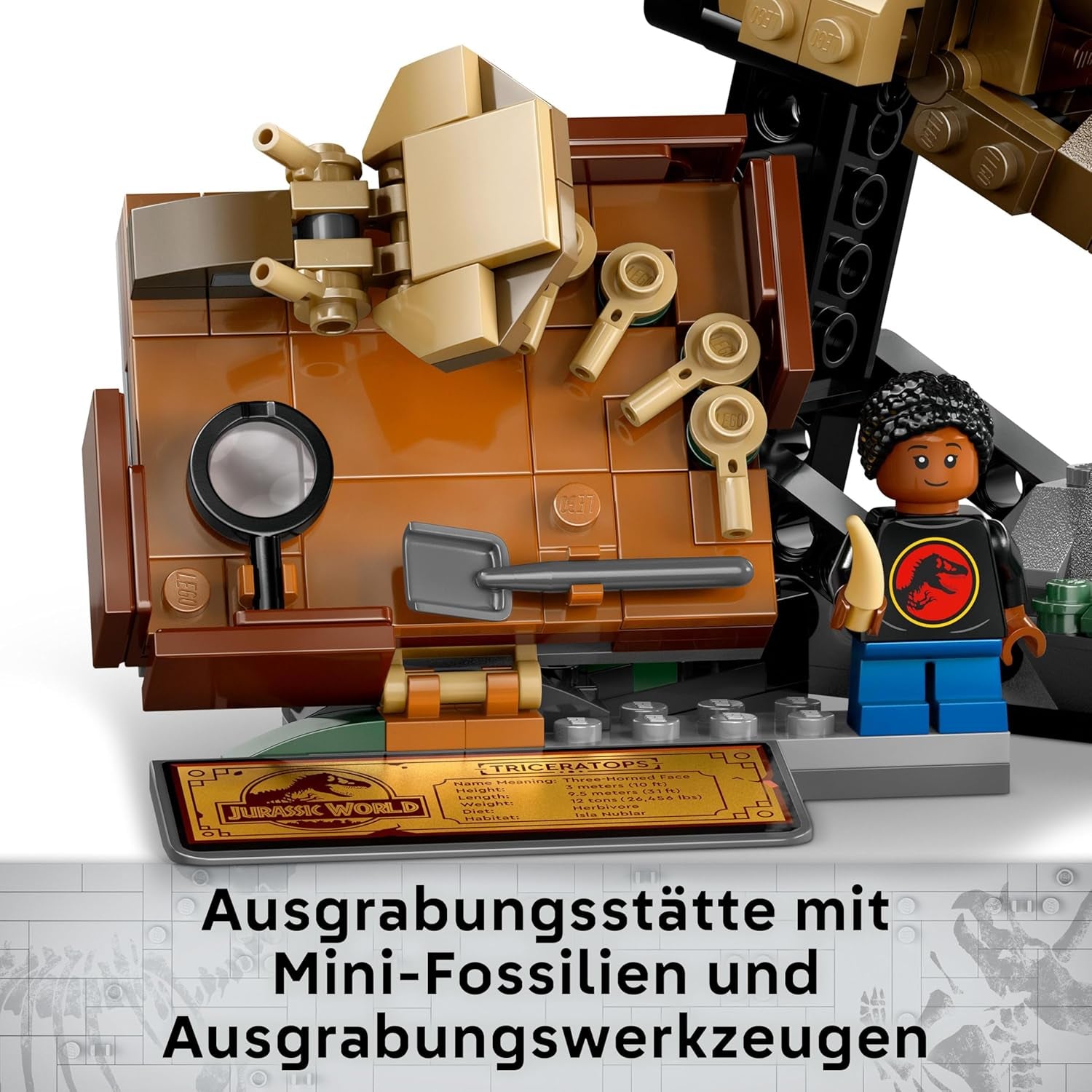 LEGO Jurassic World Dinosaurusfossielen: Triceratops schedelmodel, dinosaurusspeelgoed voor jongens en meisjes vanaf 9 jaar, cadeau voor kinderen en fans Jurassic World 76969 Bouwsets Besuche den LEGO-Store