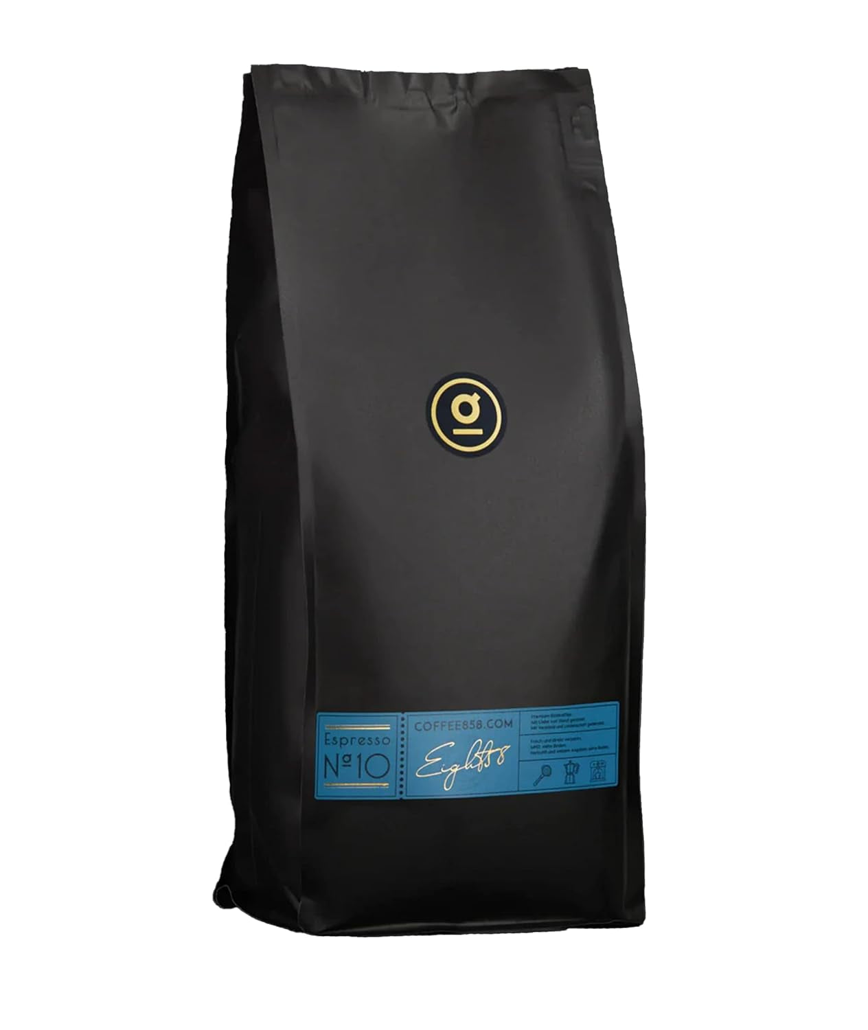 Espresso N°10 van Coffee858 - Sterke en kruidige espressomelange, bestaande uit 70% Arabica bonen uit Brazilië en 30% Robusta (1000g)