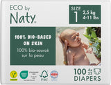 Eco Diapers Eco by Naty Baby Eco Diapers - premium biologische luiers, milieuvriendelijk, gemaakt van plantaardige materialen, ideaal voor de gevoelige babyhuid (maat 5 - 80 stuks)