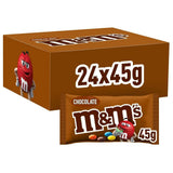 M&M's Pinda Chocolade Bulkverpakking 24 x 45g Chocolade Pinda Smaak Linzen Chocolade Cadeau (1080g) Ideaal als traktatie met voetbalthema