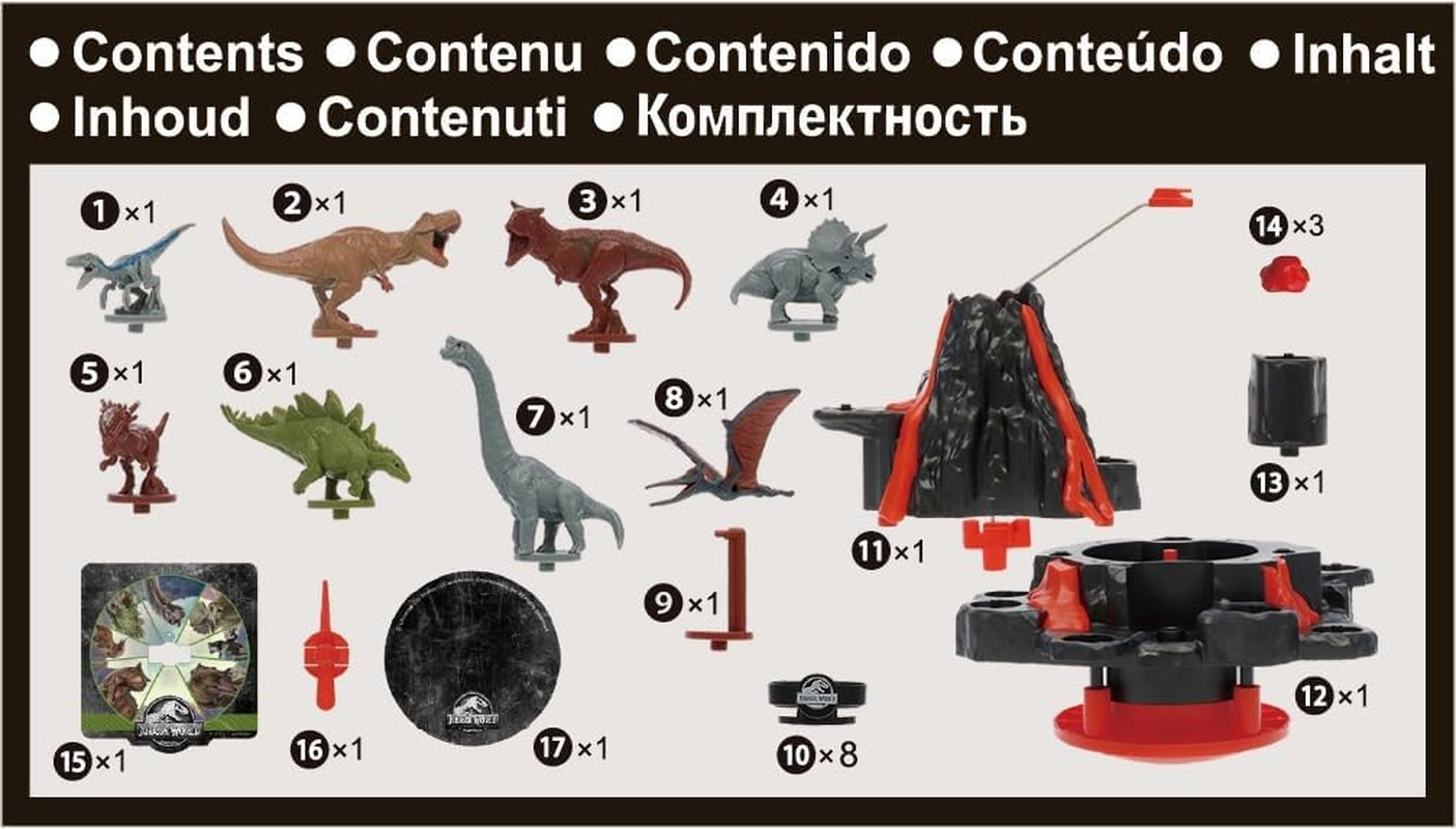 EPOCH Games - Jurassic World Bevende vulkaan 7509 Dinosaurusspeelgoedbordspel voor kinderen vanaf 4 jaar