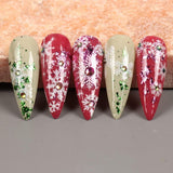 JMEOWIO Nagelsticker Weihnachten 8 Blatt Nagelaufkleber Selbstklebend Weiße Schneeflocken Winter Nail Art Sticker Decoratie Nageldesign Zubehör