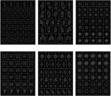 6 vellen airbrush-sjabloon nagelstickers, vlindervlam sterren hart sterren nagelstickers afdrukken stencilgereedschap nagelkunst zelfklevende stickers voor vrouwen nagelkunstontwerpstickers