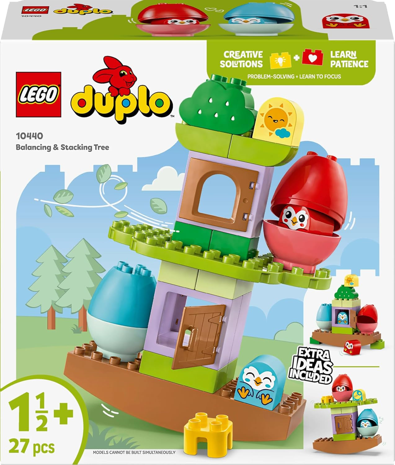 LEGO DUPLO boom om te balanceren en te stapelen, ontwikkelingsspeelgoed, bouwset voor kinderen vanaf 18 maanden, creatief speelgoed voor kinderen, educatief speelgoed met 2 speelgoedvogels 10440 Bouwsets Besuche den LEGO-Store