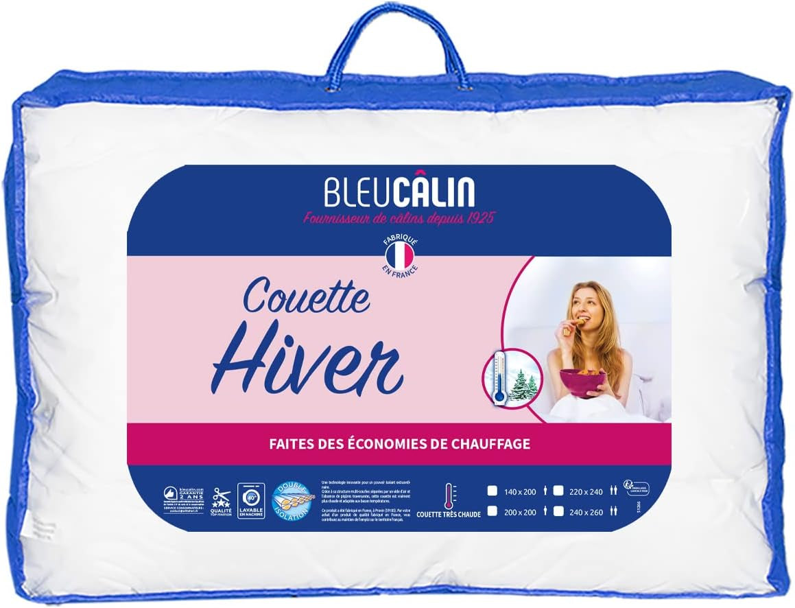 Bleu Calin Winterdekbed voor 1 persoon, zeer warm, zeer donzig - Microvezel - 140X200Cm Dekbedden en dekbedden Naty Shop