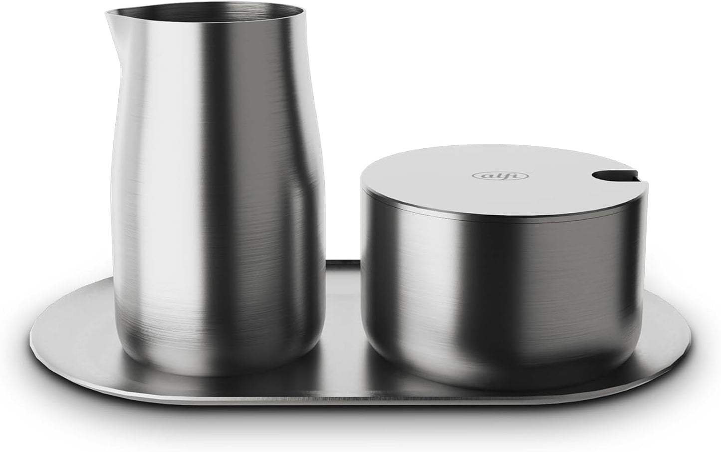 alfi MELK- EN SUIKERSET, matte afwerking, hoogwaardig roestvrijstalen melk- en suikerset, elegant design, vaatwasmachinebestendig, duurzaam