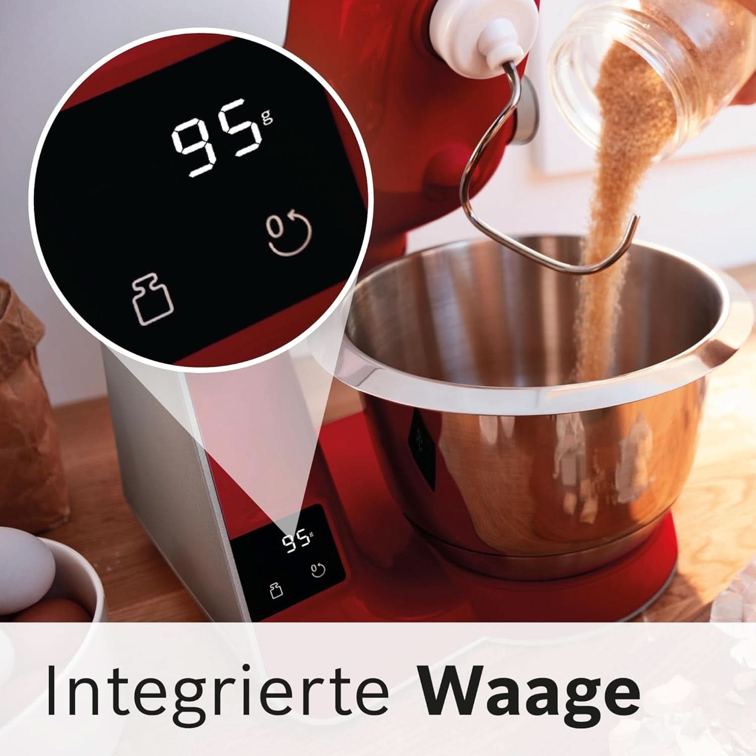 Keukenmachine Bosch Series 4 MUM5X720, geïntegreerde weegschaal, roestvrijstalen kom 3,9L, mixer 1,25L, 1000W Accessoires Voeding en borstvoeding Bebe Naty Shop