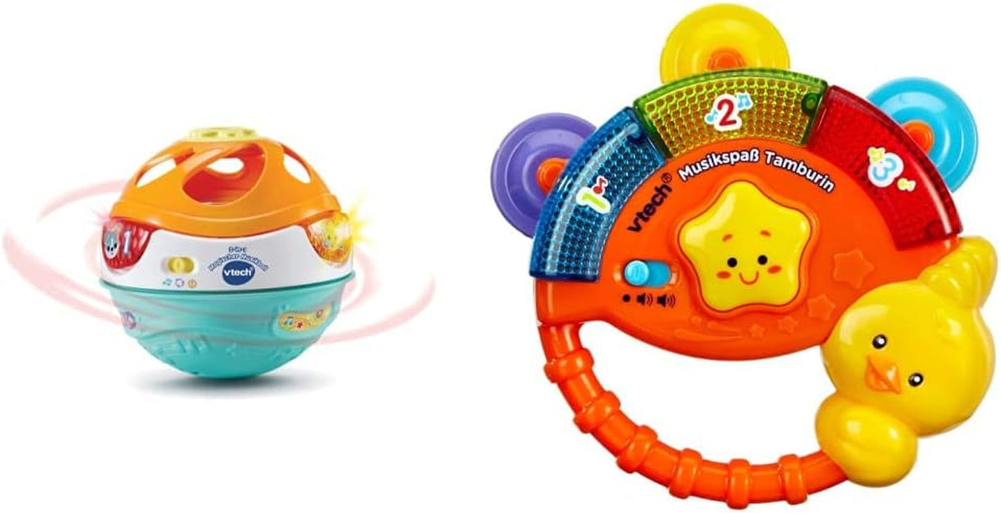 Vtech Baby 3-in-1 Magische Muziekbal, 9-36 Maanden & Baby Music Fun Tamboerijn - Elektronisch speelgoed met muziek en geluidseffecten - Voor 9-36 Maanden Babyspeelgoed Naty Shop Standaardtitel