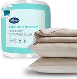 Silentnight Summer Breeze dekbed voor eenpersoonsbed, 2,5 Tog, lichtgewicht zomerdekbed, ideaal voor warme nachten en warme slaapkamers, hypoallergeen en machinewasbaar, eenpersoonsbed, 200 x 135 cm Naty Shop dekbedden en dekbedden zonder hoes, crème/taupe tweepersoonsbed