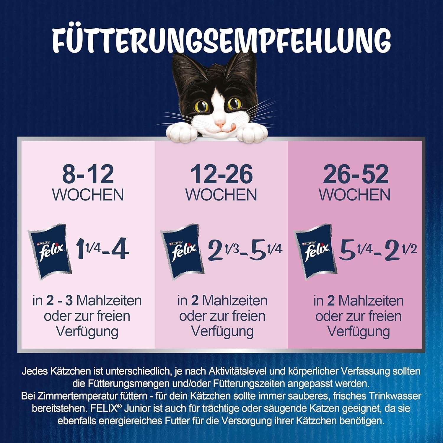 Felix As Good As It Looks Junior Natvoer in gelei voor kittens, gemengde mix, verpakking van 6 (6 x 12 zakjes van elk 85 g)