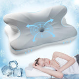 Elegear Memory Foam Kussen met verkoelende kussensloop Nekpijnkussen Zijslaperkussen Ergonomisch kussen Orthopedisch kussen voor zijslaper Rugbuik 63X 10/14 X36Cm Cervicale orthopedische kussens Naty Shop Standaardtitel