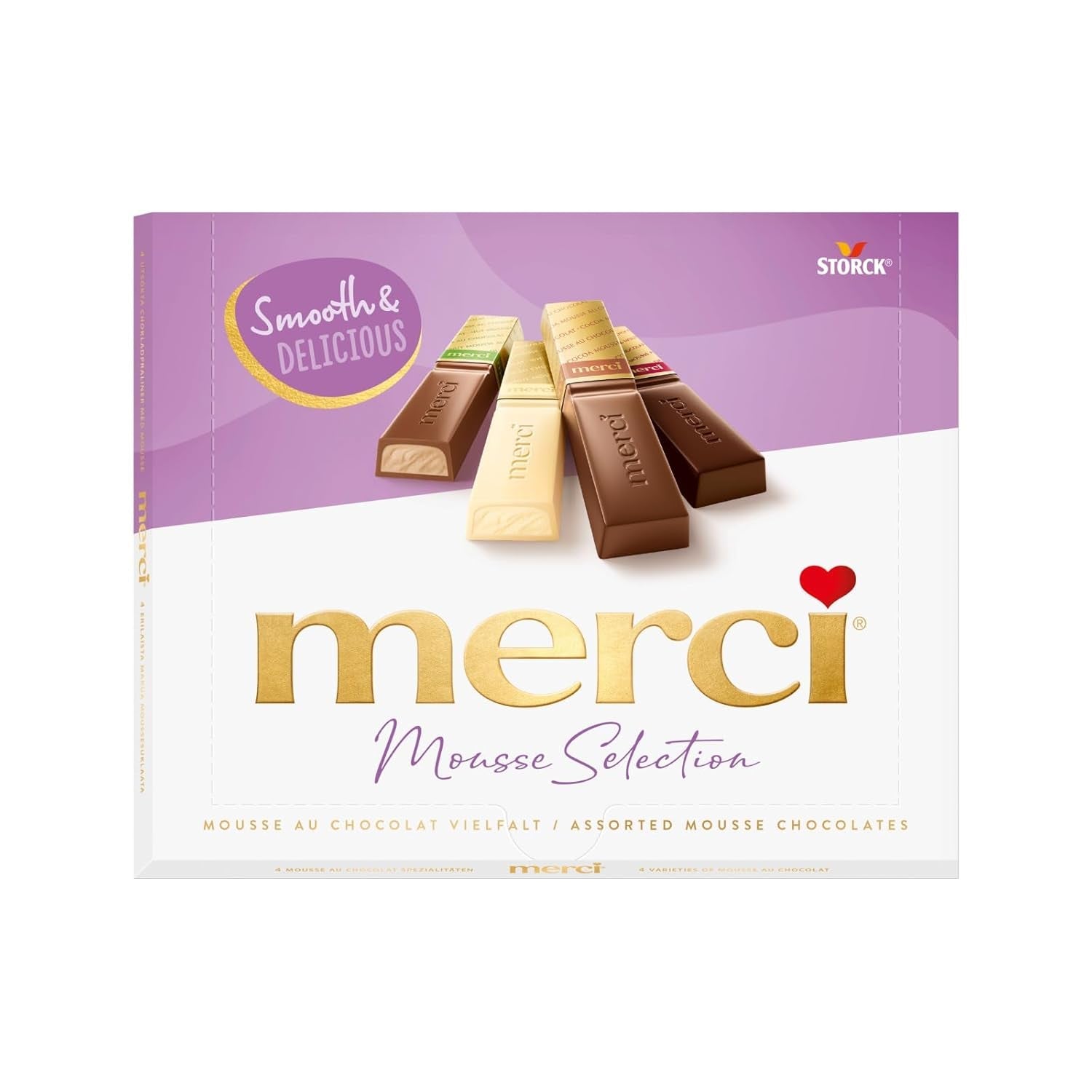 merci Finest Selection Mousse au Chocolat Variatie – 1 x 210 g – Specialiteiten Exquise chocolademousse – Gevulde en ongevulde pralines