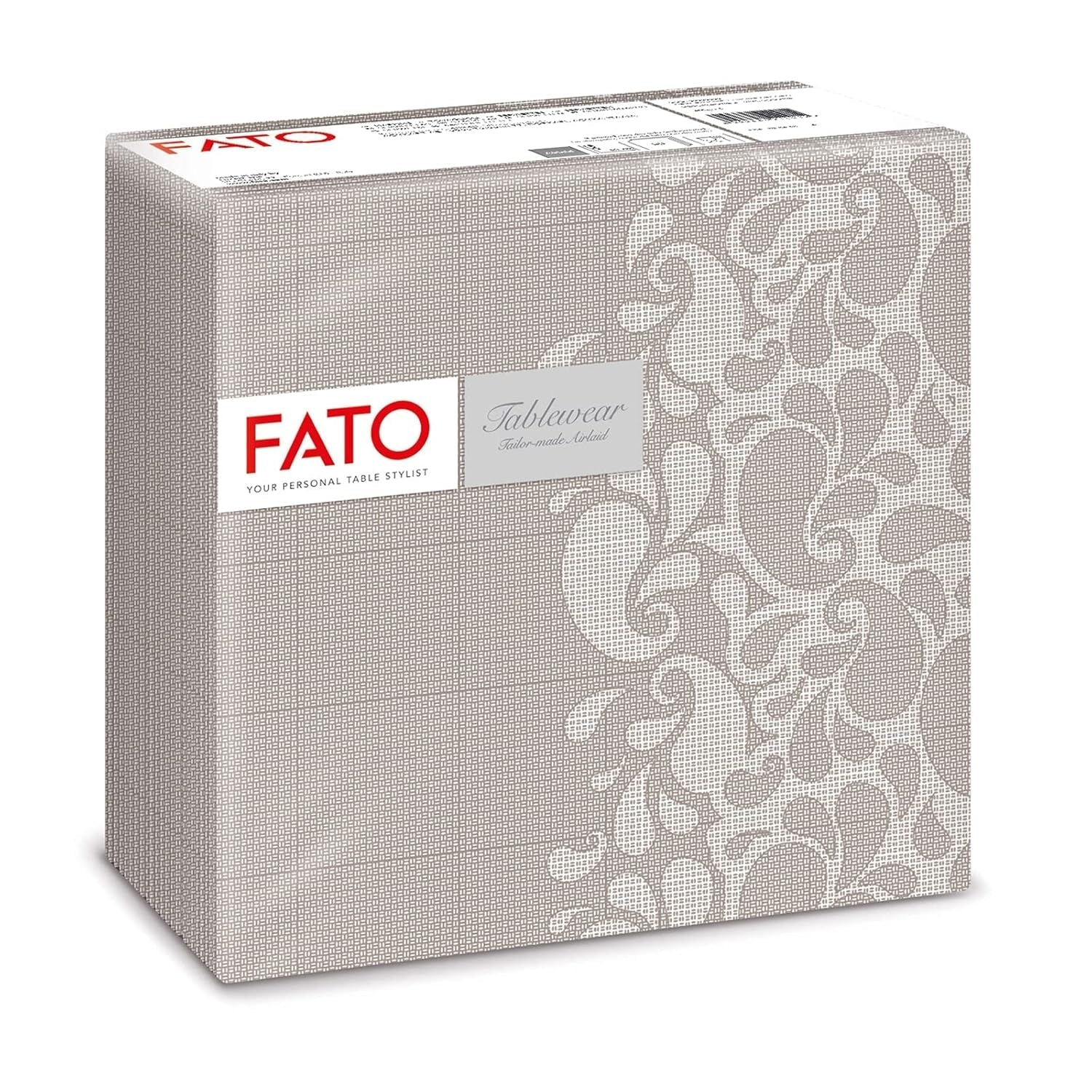 Fato - Droogpapieren servetten, airlaid, textieleffect, verpakking van 50 servetten, 40X40 gevouwen in 4-formaat, Tropicana Decor
