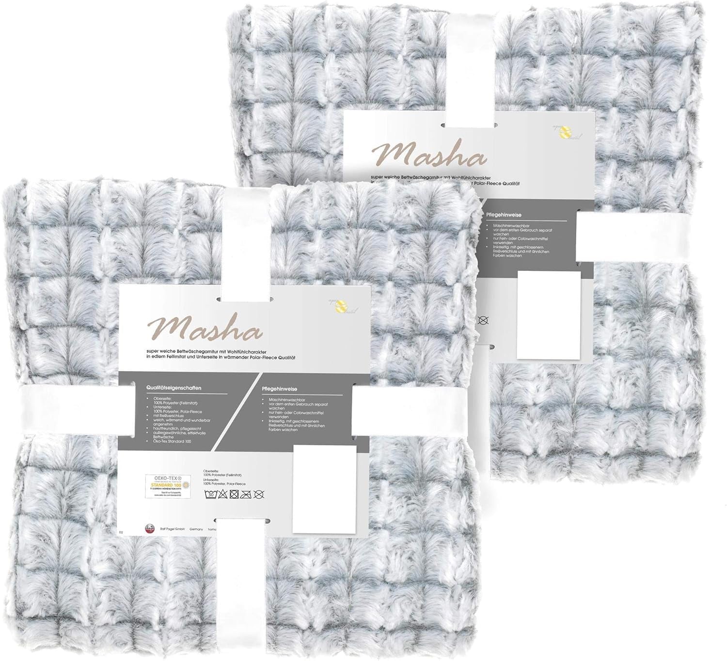 Aqua-Textil Pluizige knuffeldeken 150 X 200 Cm Grijs Wit Melange Pluche TV-deken Sprei Sherpa Fleece Oeko-Tex Ottawa Bedden en dekens Besuche den aqua-textil-Store Grijs kunstbont Beddengoed 4 st. 135 x 200 cm