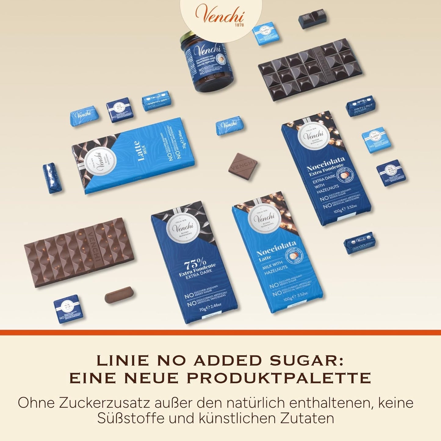 Venchi - Chocoladerepen met melk en hazelnoten - 70% suiker - Pralines met hele hazelnoten BGA Piemonte, 1 kg - Glutenvrij
