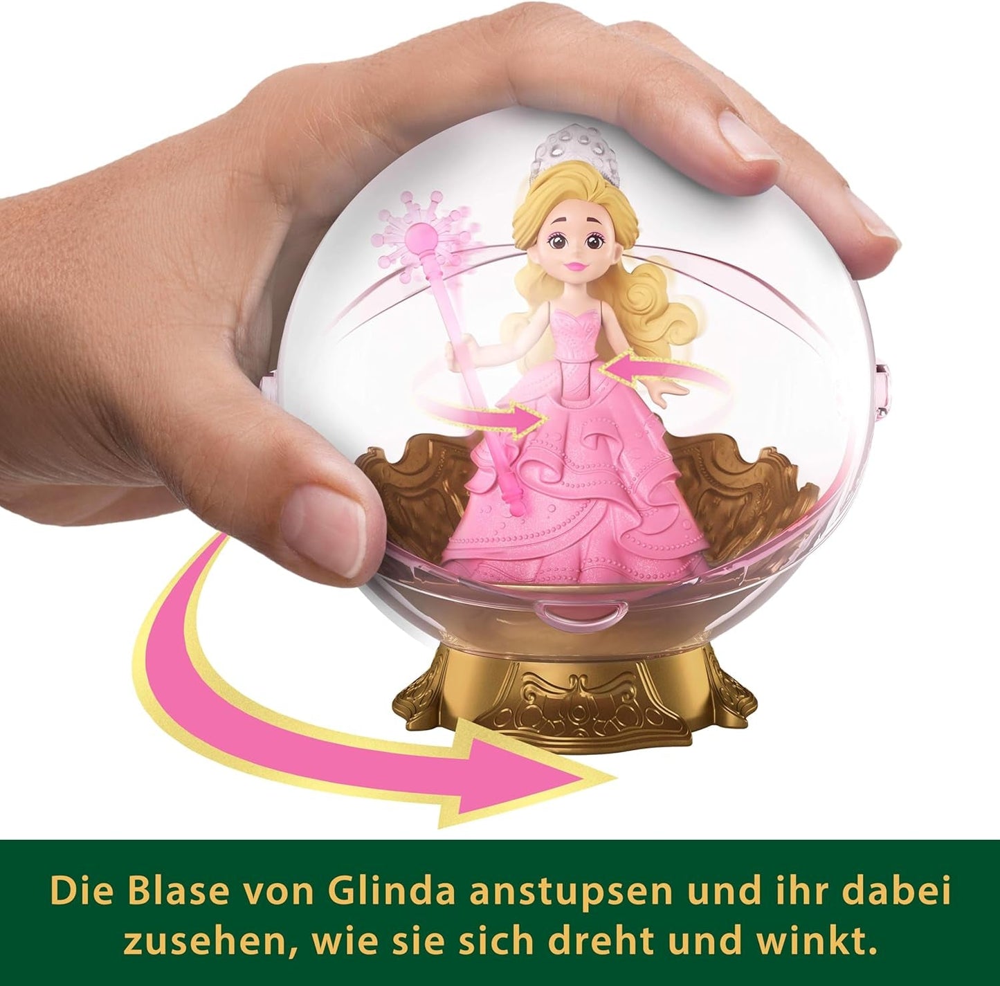 Mattel Universal Pictures Evil Glinda drijvende bubbel, bekende film geïnspireerde Glinda minipop en voertuigspeelset, JFM25, [Meerkleurig]
