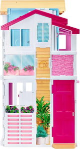 Barbie Droomhuis, herenhuis met 3 verdiepingen en 5 kamers, inclusief accessoires zoals meubels, opvouwbaar en opbergruimte, speelgoed voor kinderen vanaf 3 jaar, DLY32