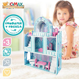 Colorbaby WOOMAX 49314 - Houten slot 37 X 15 X 53,5 Cm +3A Poppenhuizen Naty Shop