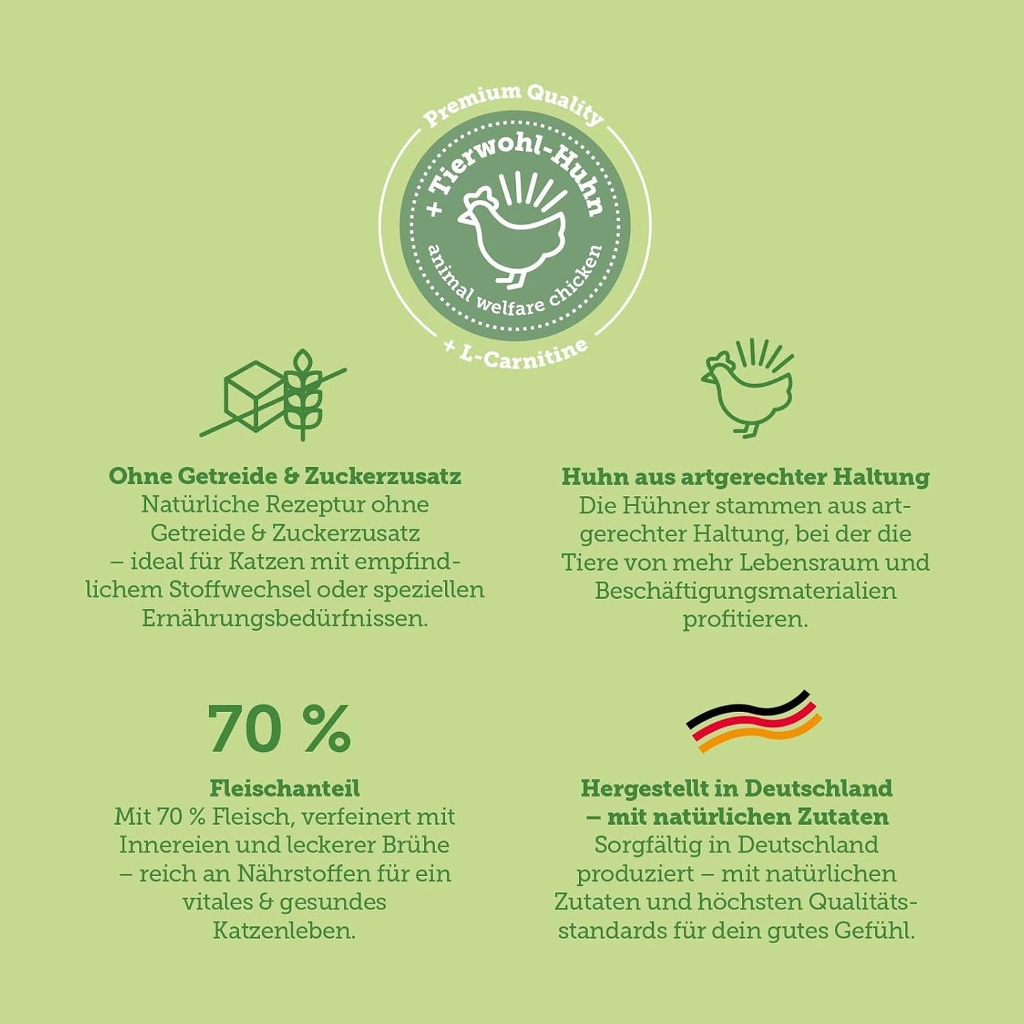 MERA Cats Nature Nat Gesteriliseerd/Licht Kippenvoer 12x85g | Voor gesteriliseerde/gecastreerde katten | Suiker- en graanvrij | Vetarm en vleesrijk natvoer