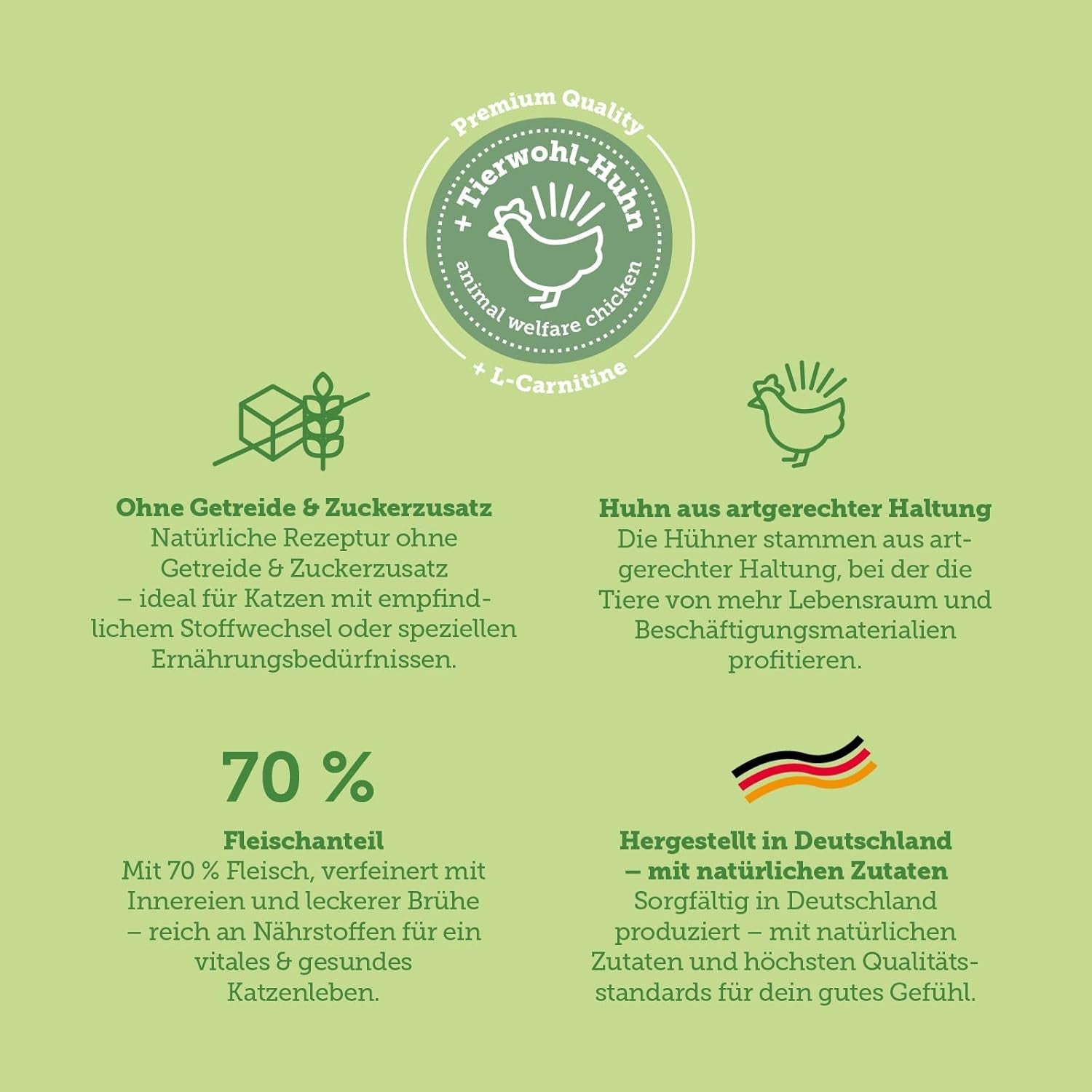 MERA Cats Nature Nat Gesteriliseerd/Licht Kippenvoer 12x85g | Voor gesteriliseerde/gecastreerde katten | Suiker- en graanvrij | Vetarm en vleesrijk natvoer