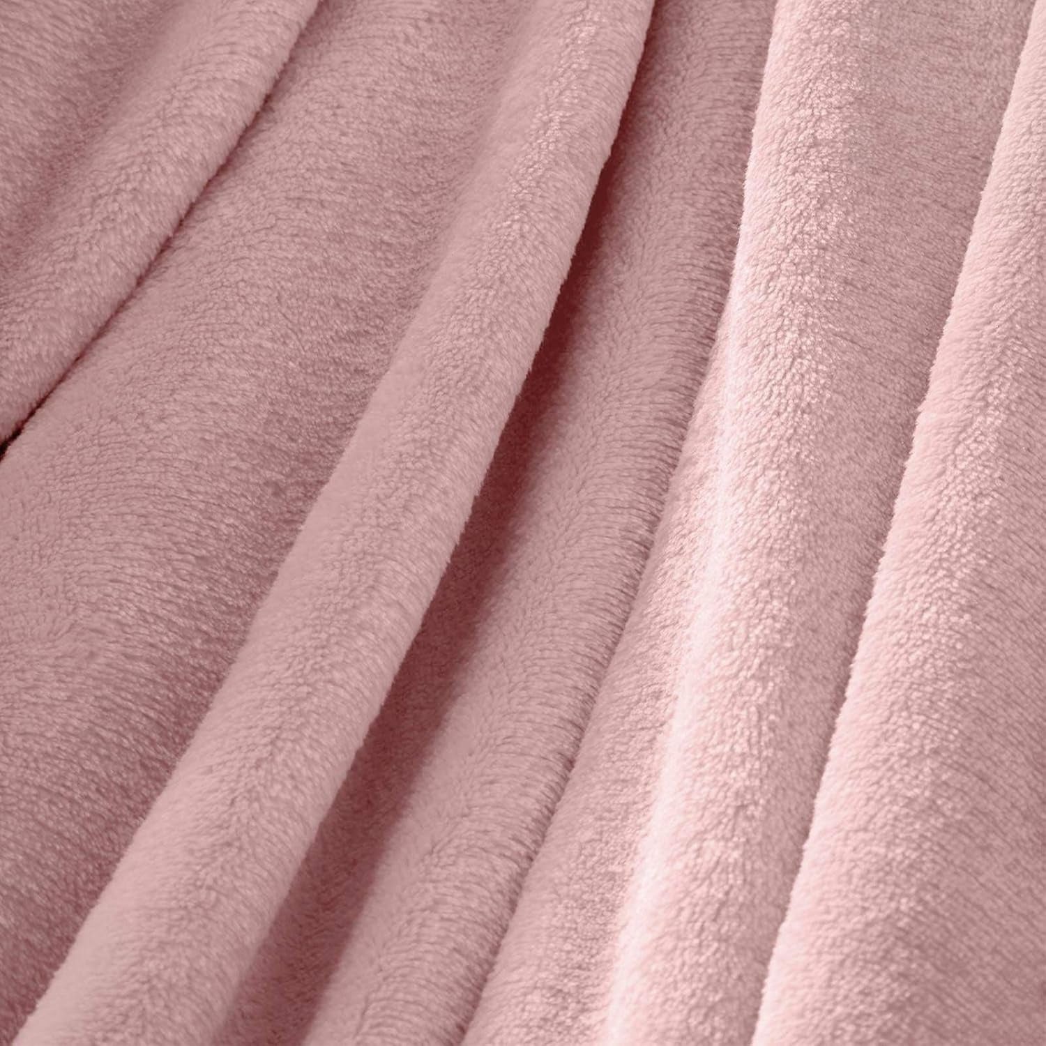 Brentford's flanellen fleece deken, extra zacht, groot, pluizig, warm, slaapkamersprei, eenpersoonsbed, bank, bank, blozen roze - 120 x 150 cm bedden en dekens Beuche den Brentfords-Store