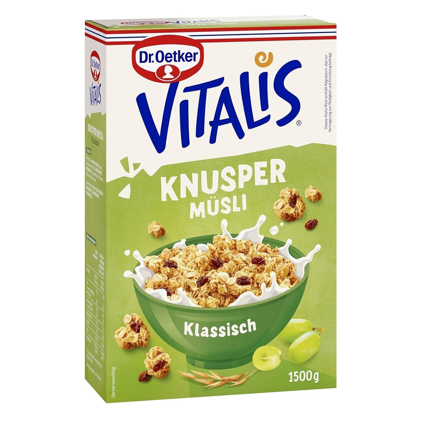 Dr. Oetker Vitalis Classic Crispy Muesli: Grootverpakking Krokante Ontbijtmuesli met Rozijnen, 1 Pak, 1,5 kg
