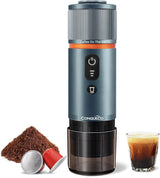 CONQUECO 12V auto-espressomachine: draagbare espressomachine met batterij voor kamperen en reizen - Snelle verwarming in 2,5 minuten - 8 espressokopjes in één keer opladen
