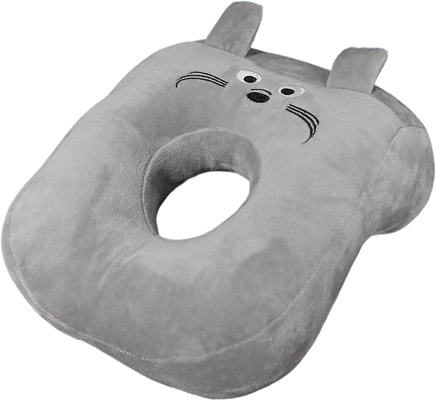Kantoorslaapkussen Geheugenkatoen Schattig oorgatkussen Zacht slaapkussen Zijslaper Oorkussen voor dames Meisjes Kinderen (Kitten grijs) Cervicale orthopedische kussens Naty Shop Kitten grijs