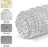 Nekrol met hoes, 11x45cm traagschuim reiskussen, wasbaar pluche nekkussen voor verlichting van nekpijn, nekkussen voor thuis, op kantoor, reizen Yoga Ronde cilinder Cervicale orthopedische kussens Naty Shop