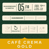 Jacobs Café Crema Gold Koffiebonen 1Kg – Vollmundig, Aromatisch, Fruitige Noten, Arabica & Robusta Bonen, Intensiteit 5/10, Ideaal voor Café Crema Naty Shop