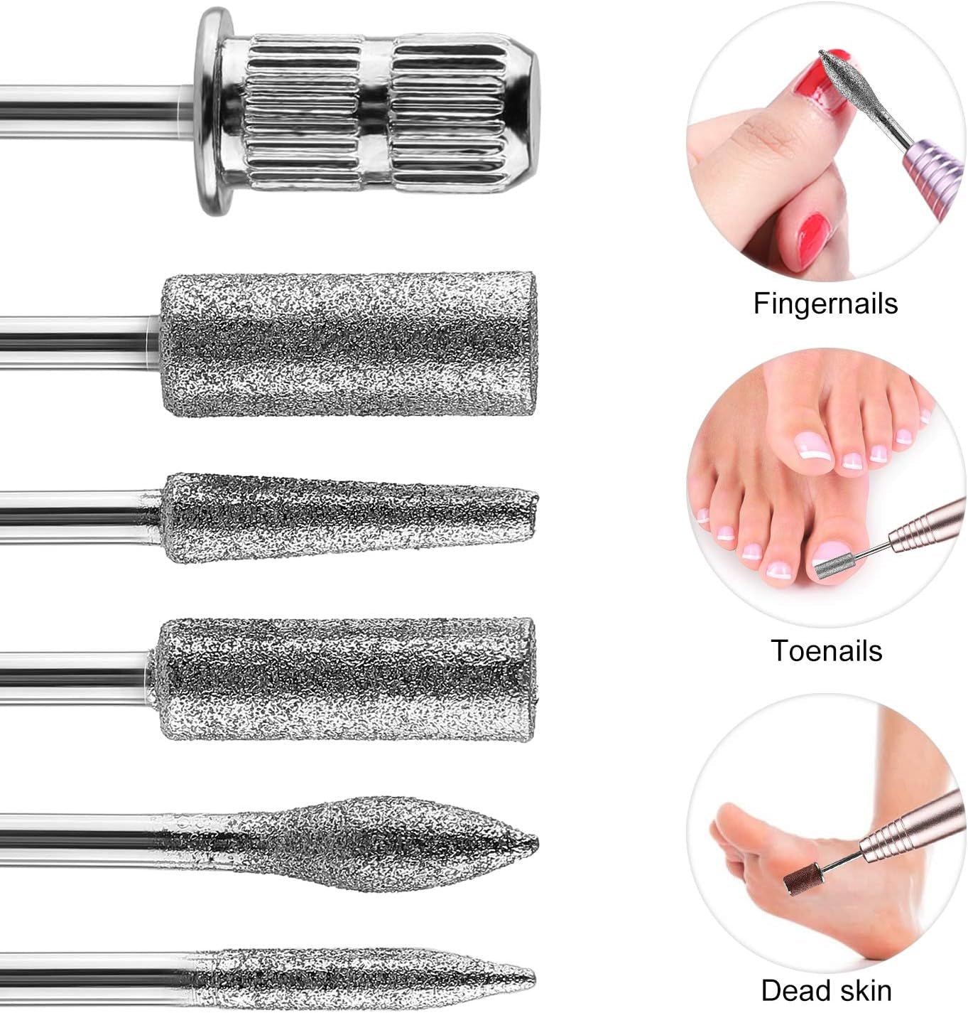 MWOOT diamanten nagelboren voor elektrische nagelvijlen met slijphulzen slijpbanden nagelboren kunstnagelaccessoires nagelriemverwijderaar