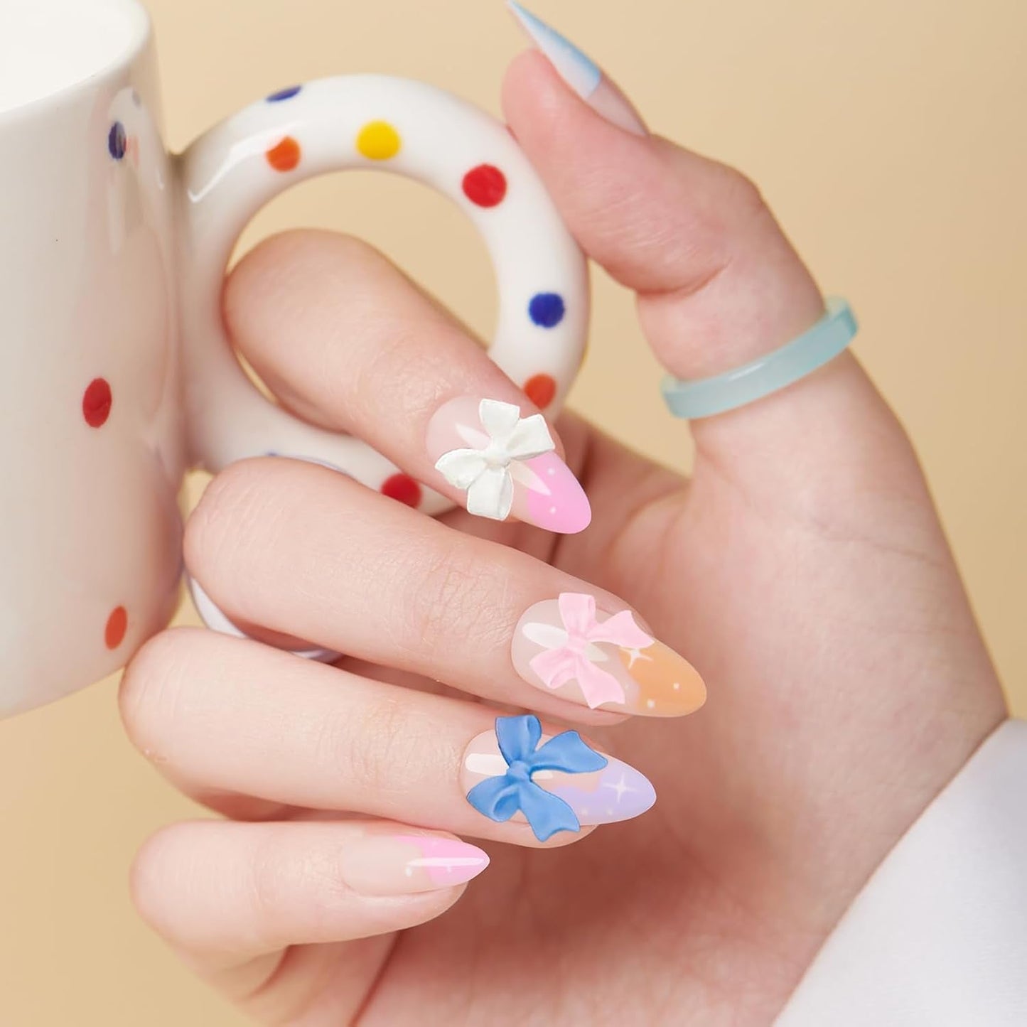 500 stuks 3D-nagelbedel Schleifen Charms Nägel Nail Art Charms Schleife Nagel Charms Nägel Nail Art Schleifen Nageldekorationen Mit Aufnahmewerkzeug Für Frauen en Mädchen Nagel-Diy-Zubehör