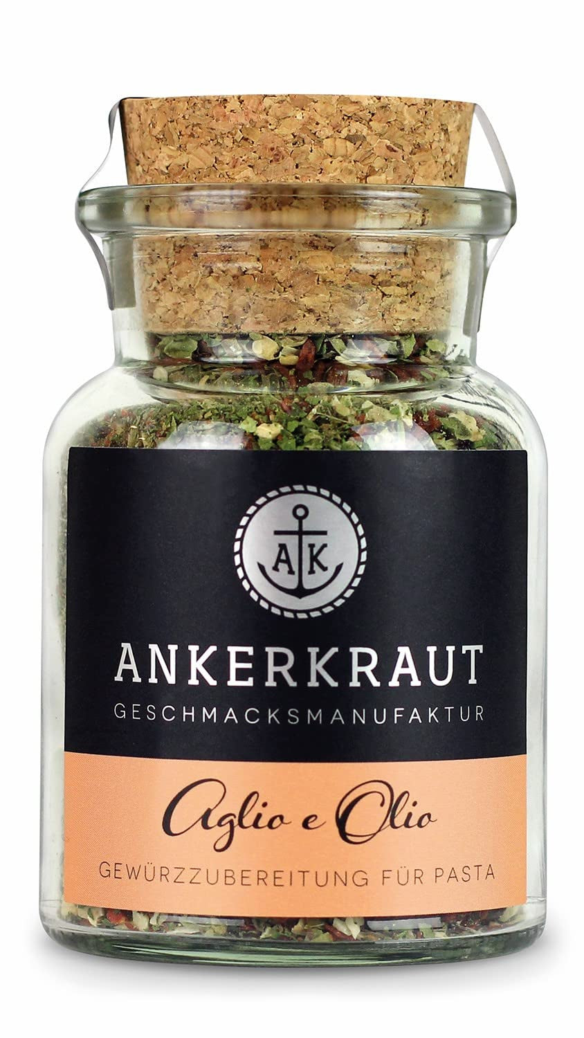Ankerkraut Aglio e Olio, Italiaanse Gewürzmischung voor Pasta en Klassieke Spaghetti-Noedels, 120g in een aromatisch zakje