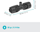 Gardena Micro-Drip-System T-stuk voor sproeikoppen: verbinding tussen 13 mm buizen en een sproeikop, automatische plantenbewatering, snelle en eenvoudige aansluittechniek, herbruikbaar (13206-20)