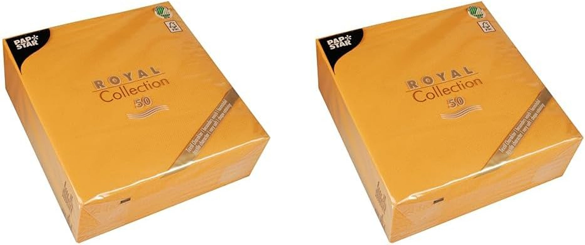 Papstar, 50 servetten "ROYAL Collection" 1/4 vouw 40 Cm X 40 Cm oranje, #82219
