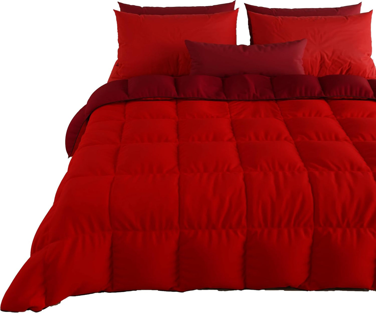 PETTI Artigiani Italiani - Winterdeken voor tweepersoonsbed, maxi, monochroom, dubbelzijdig, wit, grijs, 100% Made in Italy