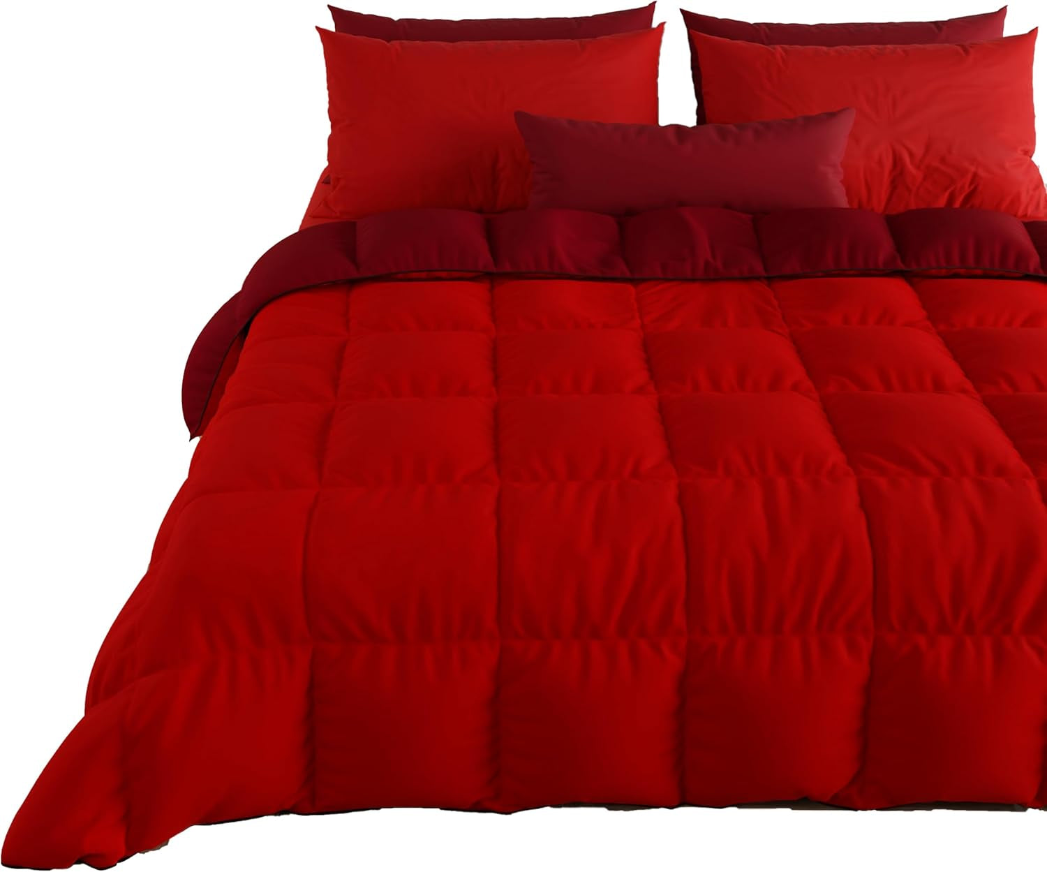 PETTI Artigiani Italiani - Winterdeken voor tweepersoonsbed, maxi, monochroom, dubbelzijdig, wit, grijs, 100% Made in Italy