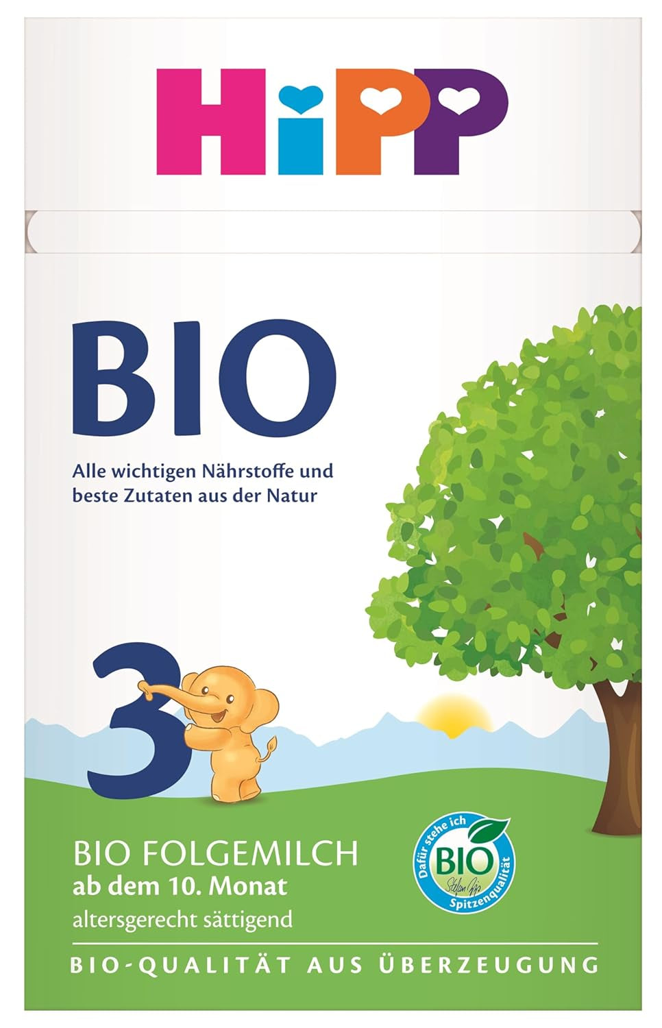 HiPP 3 Biologische opvolgmelk (4 x 600 g) - na 10 maanden, met Omega-3 (DHA, ALA), Calcium, Vitamine D, van de beste biologische kwaliteit