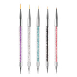 Sullarpek Nail Art Pinsel, 5 Stück Nageldesign Pinsel, Nail Art Dotting Tools, Nail Art Liner-Pinsel, Zum Herstellen Von Nagellack, Punktieren, Feinmalerei, DIY