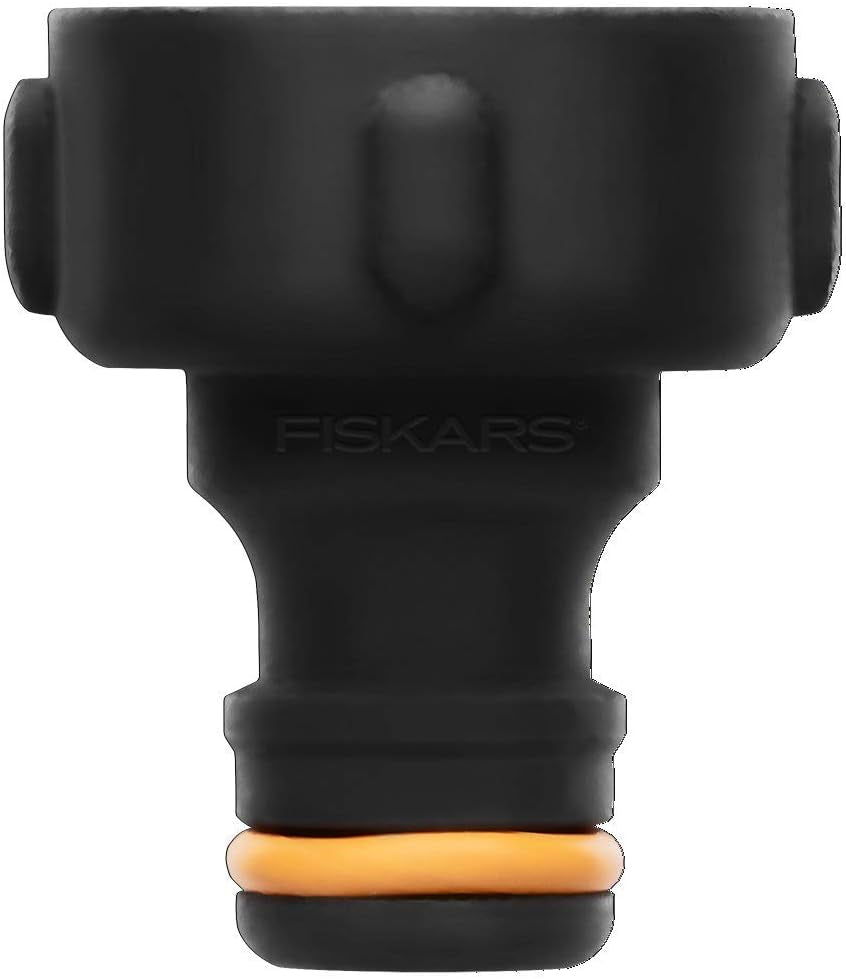 Fiskars kraanconnector, voor kranen, Ø 21 mm (G 1/2"), FiberComp, universele maat, 10 g, zwart/oranje, 1027053