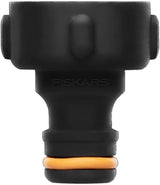 Fiskars kraanconnector, voor kranen, Ø 21 mm (G 1/2"), FiberComp, universele maat, 10 g, zwart/oranje, 1027053