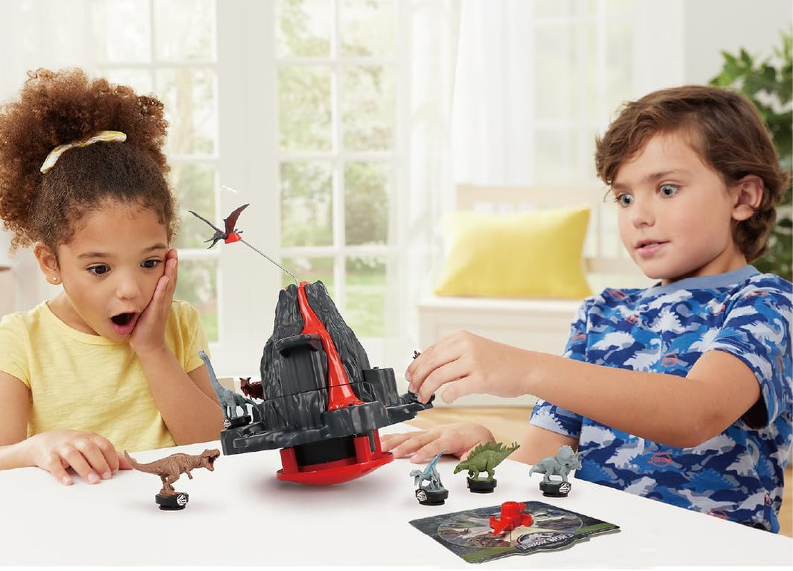 EPOCH Games - Jurassic World Bevende vulkaan 7509 Dinosaurusspeelgoedbordspel voor kinderen vanaf 4 jaar