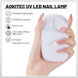 Aokitec Mini LED UV-lamp, UV-gelnagellamp, draagbare nageldroger voor alle soorten gelnagellak, uithardingstool in muisvorm, compact, lichtgewicht met USB-kabel (wit)
