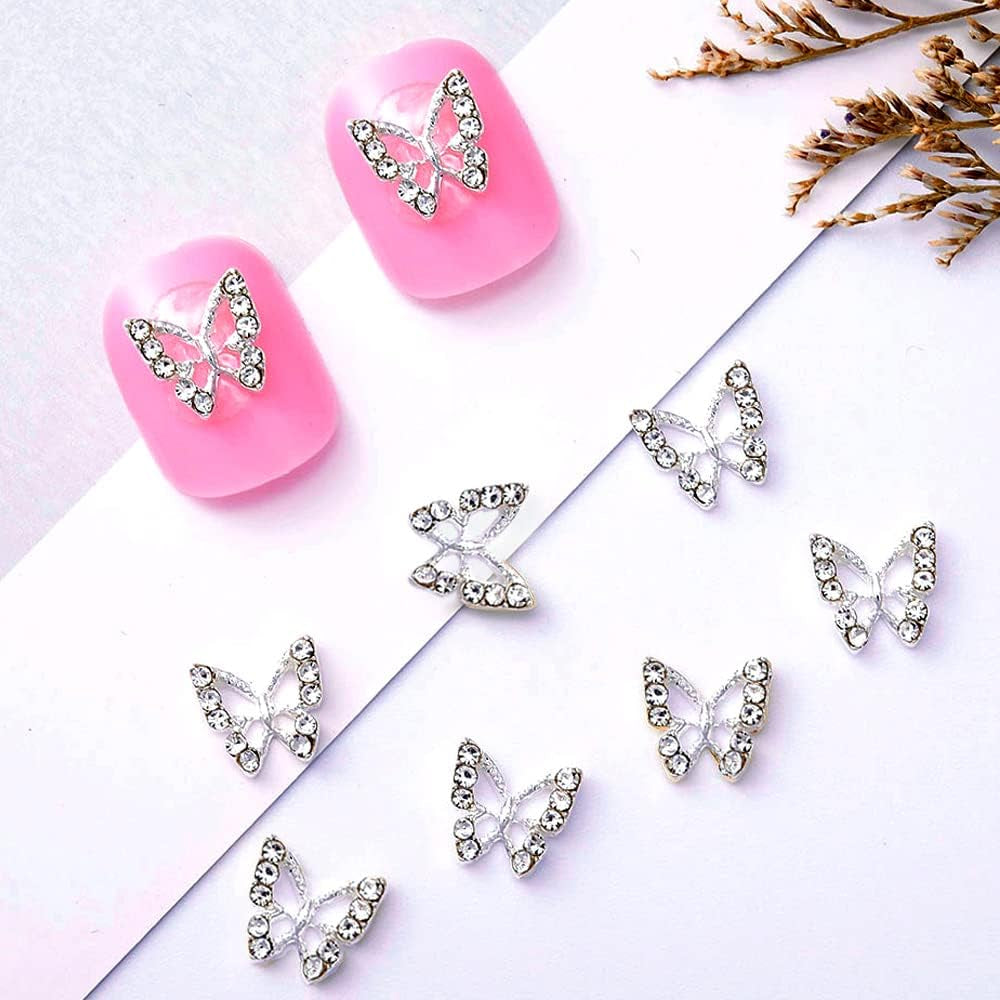 10 stuks Legering Vlinder Nagelbedels Metaal Nagelkunst Hanger Stenen Voor Diamanten Nagels Edelstenen Nagelsieraden Kunstdecoraties Nagelkunst Sieraden maken