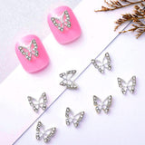 10 stuks Legering Vlinder Nagelbedels Metaal Nagelkunst Hanger Stenen Voor Diamanten Nagels Edelstenen Nagelsieraden Kunstdecoraties Nagelkunst Sieraden maken